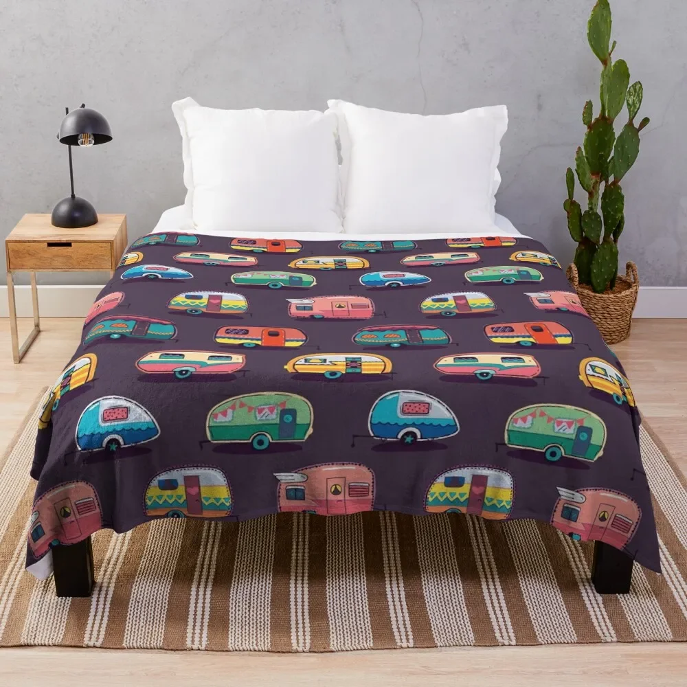 

Happy camper Throw Blanket for sofa Comforter Luxury Brand warm winter Blankets