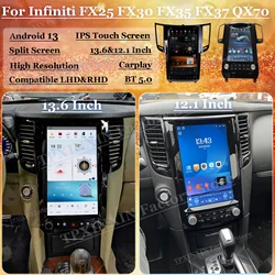 Multimedia Android Auto Vertical screen For Infiniti FX25 FX35 FX37 2009~2013 Qx70 2013~2016 Receiver GPS Navigation Head Unit