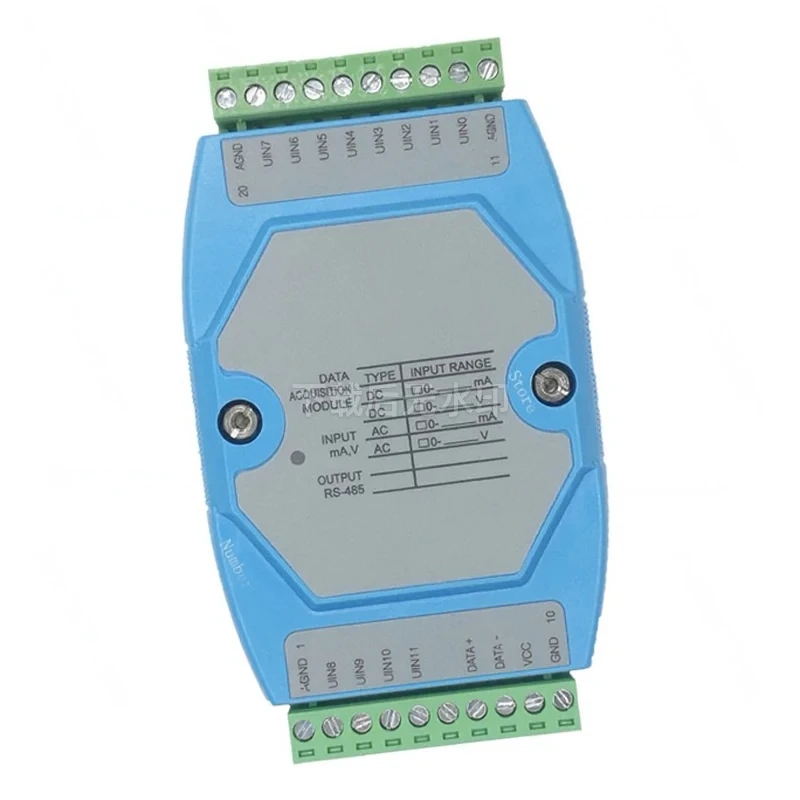 4-8-12 Channel Analog Acquisition Module AI Input Voltage Current 4-20mA 0-5V 0-10V RS485 ModBus RTU