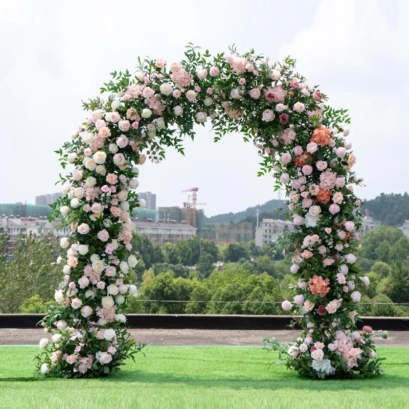 

Unique Iron Outdoor Wedding Arch Stand with Artificial Flowers & Horns for Party Backdrop & Door Decoration