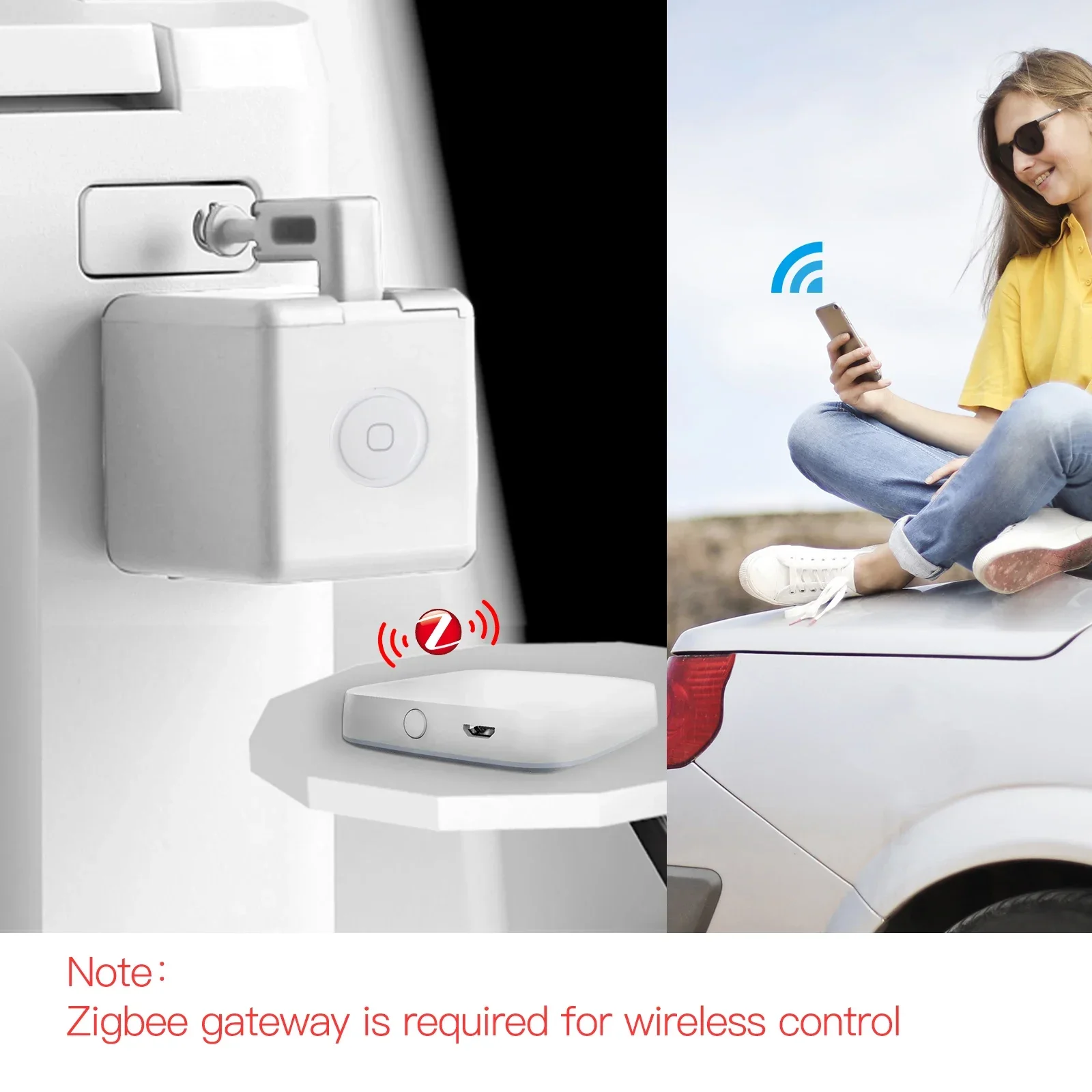 Moes  Tuya Smart Fingerbot Plus Zigbee APP Remote Control Timer Schedule Create Group Control for Tuya Alexa Google Assistant