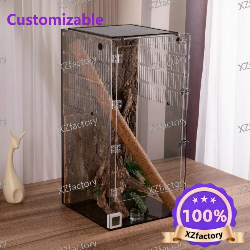 

Factory Direct 2026 Top Rated Clear Crested Gecko Terrarium, R-Type Reptile Cage for Leopard Gecko & Chameleon Escape-Proof