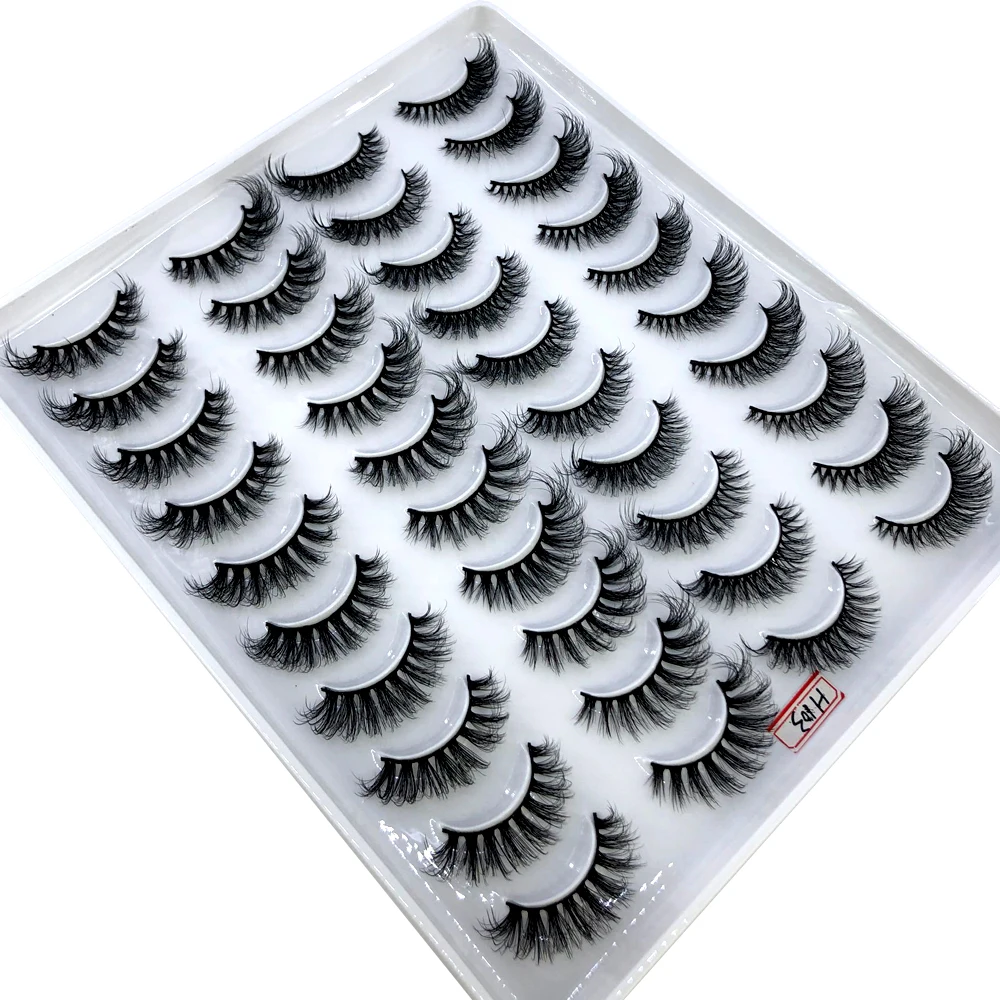 20 Pairs 3D Faux Mink Lashes Natural False Eyelashes Dramatic Fluffy Soft Wispy Volume Cross Reusable Eyelash MaKeup Tools