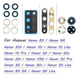 NEW Back Rear Camera Glass Lens Cover With Adhesive For Huawei Honor 8X 9X 10i X10 10 30 50 Lite V30 Pro 20i 20S 30i 30s 50 5G