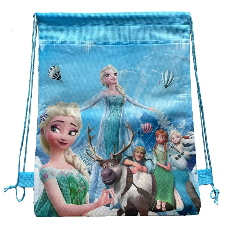 

Cartoon Anime Frozen Elsa Drawstring Backpack Luggage Bag Children Sporting Goods Stationery Storage Kids Birthday Toy