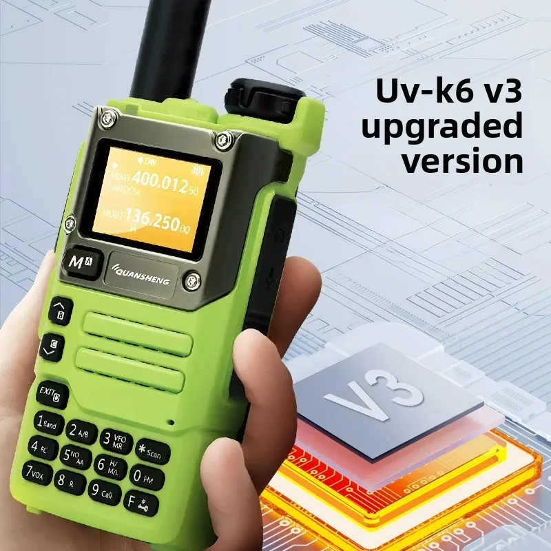 Quansheng UVK6 Handheld Two Way Radio UHF VHF AM FM NOAA DTMF Scrambler USB Type-C Long Distance Walkie Talkie