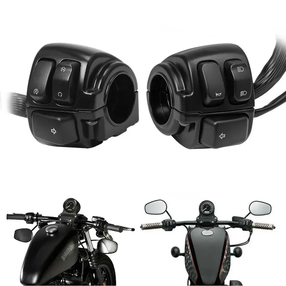 

Motorcycle Black 1" Handlebar Turn Signal Control Switch For Harley XL883 Sportster Dyna V-ROD Softail