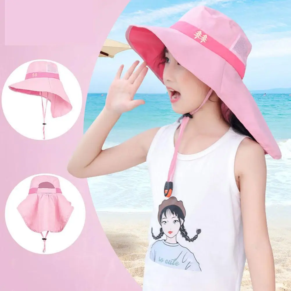 

Sun Hat with Neck Flap for Youth Boys and Girls, Beach Caps for Kids, Safari Visor, UPF 50 +, 54-58cm, Summer, 8-15 Years Old