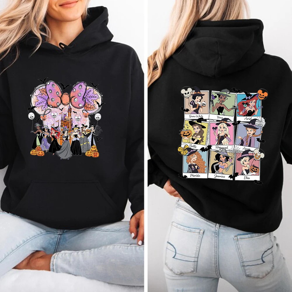 Nowa damska bluza z kapturem z motywem Ghost Girl, bluza z kapturem z motywem księżniczek Disneya, bluza damska z kapturem na jesień/zimę