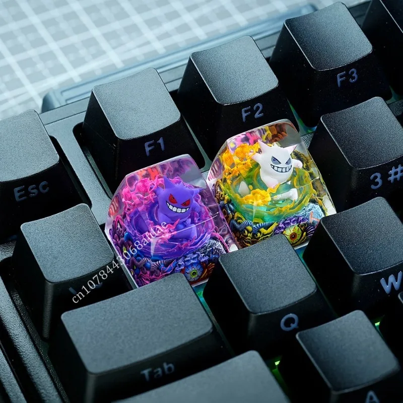 anime-gengar-resin-keycaps-slow-oxidation-3d-translucent-keycaps-for-mechanical-keyboard-personalized-decoration-exquisite-gifts
