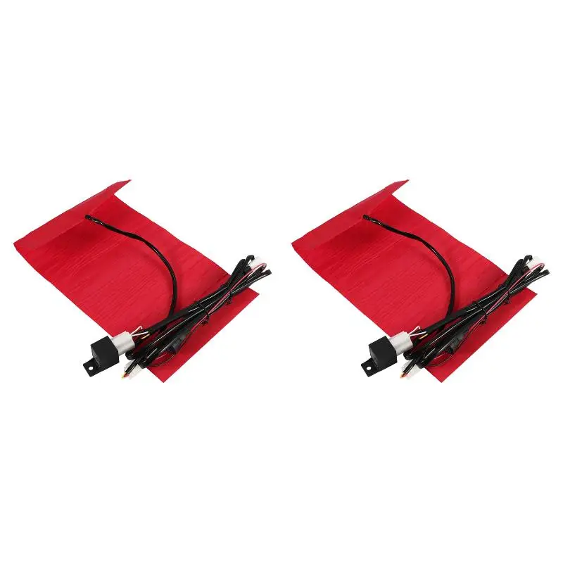 2PackX(25W 12V Universal Motorcycle ATV Seat Heated Cushion Winter Warmer Waterproof Pad Heating Pad Mat)
