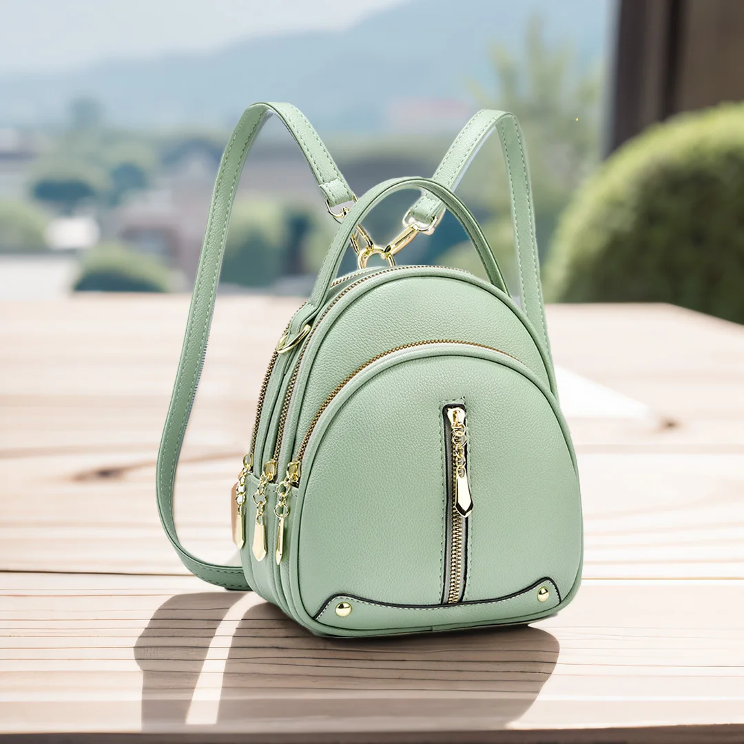 Fashionable and trendy small backpack simple atmosphere one-shoulder cross-shoulder small round bag backpack women's bag, elegan