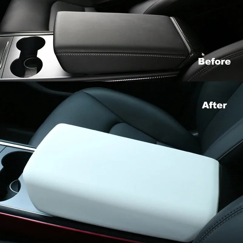Renewed Version Central Armrest Sleeve Compatible with Model 3 Highland Model Y Middle Storage Lid Protective Cover New EV