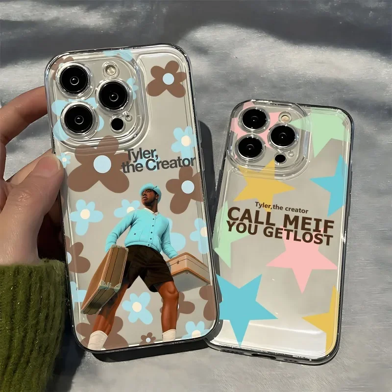 Tyler The Creator Cartoon Singer Phone Case For iPhone 16 15 14 13 12 11 Pro Max Mini X XS XR SE 7 Plus Transparent Cover Fundas