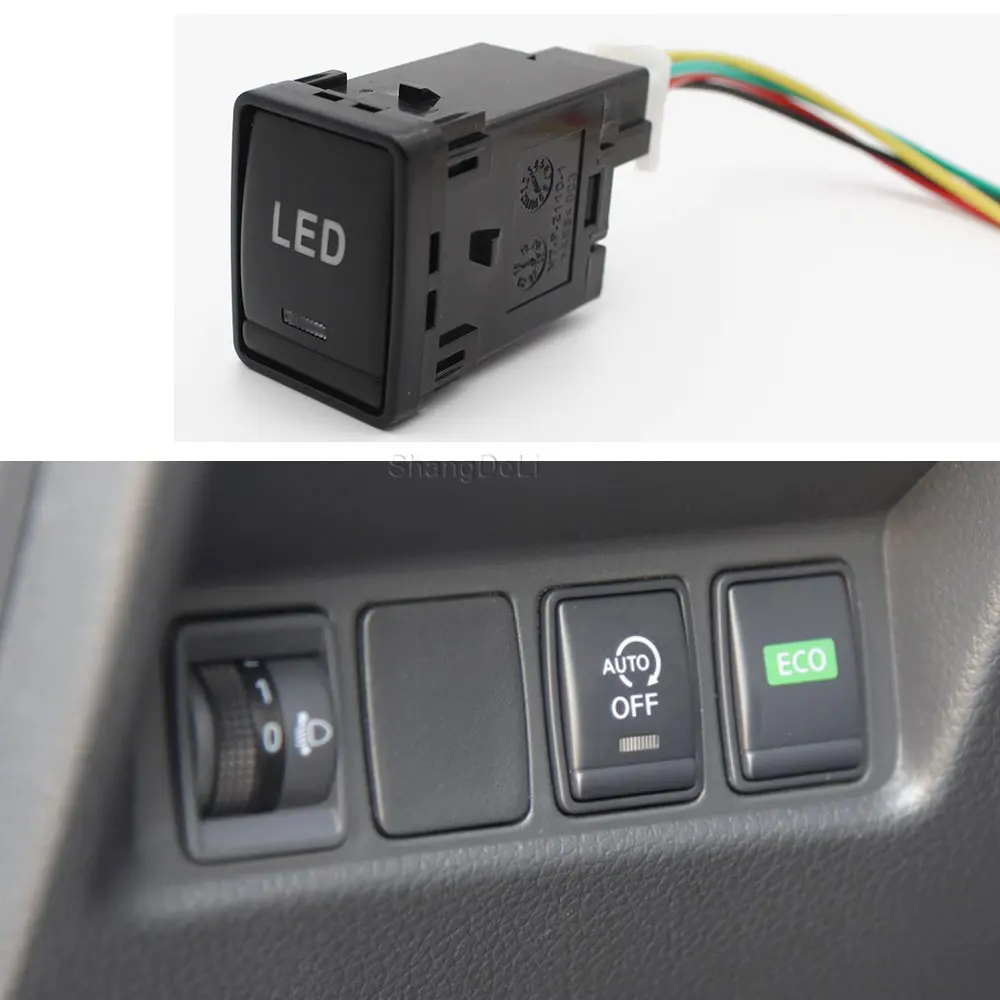 Using For Nissan X-Trail TEANA 2013 2014 2015 2016 2017 2018 1 Pc Auto LED Light Switch Refitted Switch with Connection Wire