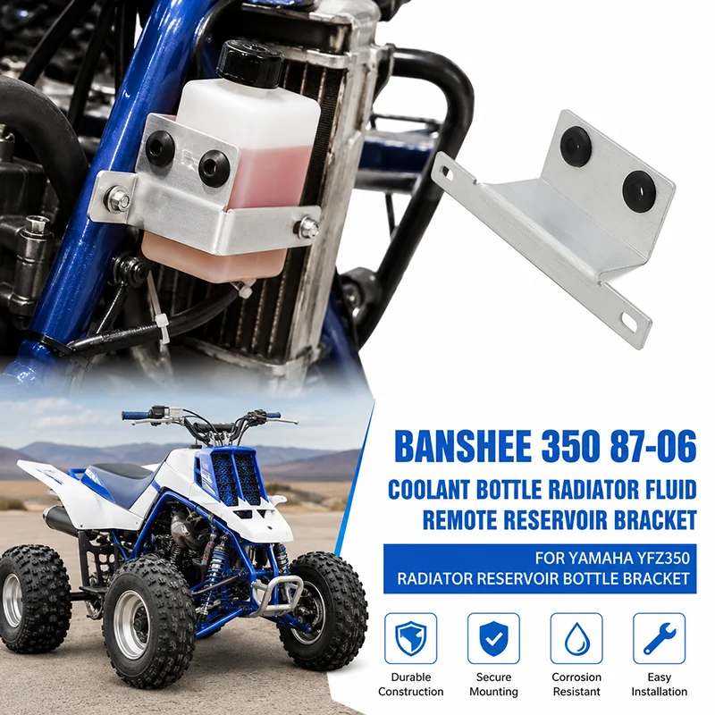 For Yamaha Banshee 350 1987-2006 Coolant Bottle Radiator Fluid Remote Reservoir Bracket YFZ350 YFZ350SE