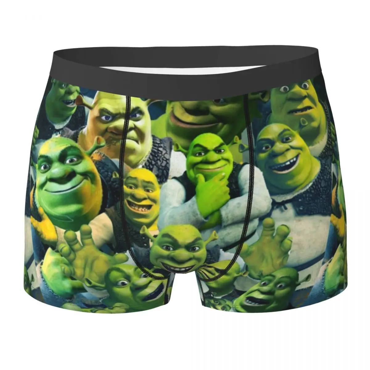 Boxer Underpants Shorts Shrek Collage Poster Design 2021 Panties Men's Breathable Underwear for Homme Man Boyfriend Gifts