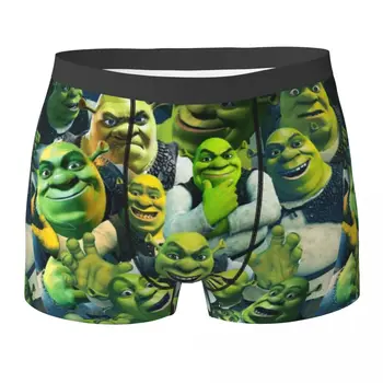 Boxer Underpants Shorts Shrek Collage Poster Design 2021 Panties Men's Breathable Underwear for Homme Man Boyfriend Gifts