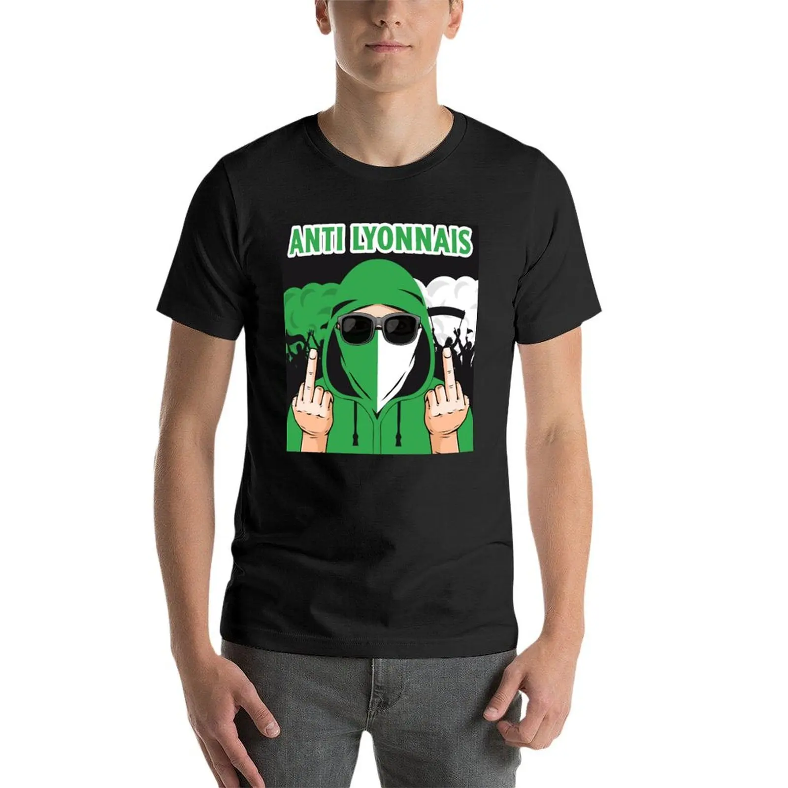 anti lyonnais T-Shirt quick-drying summer top vintage clothes graphic tee shirt men workout