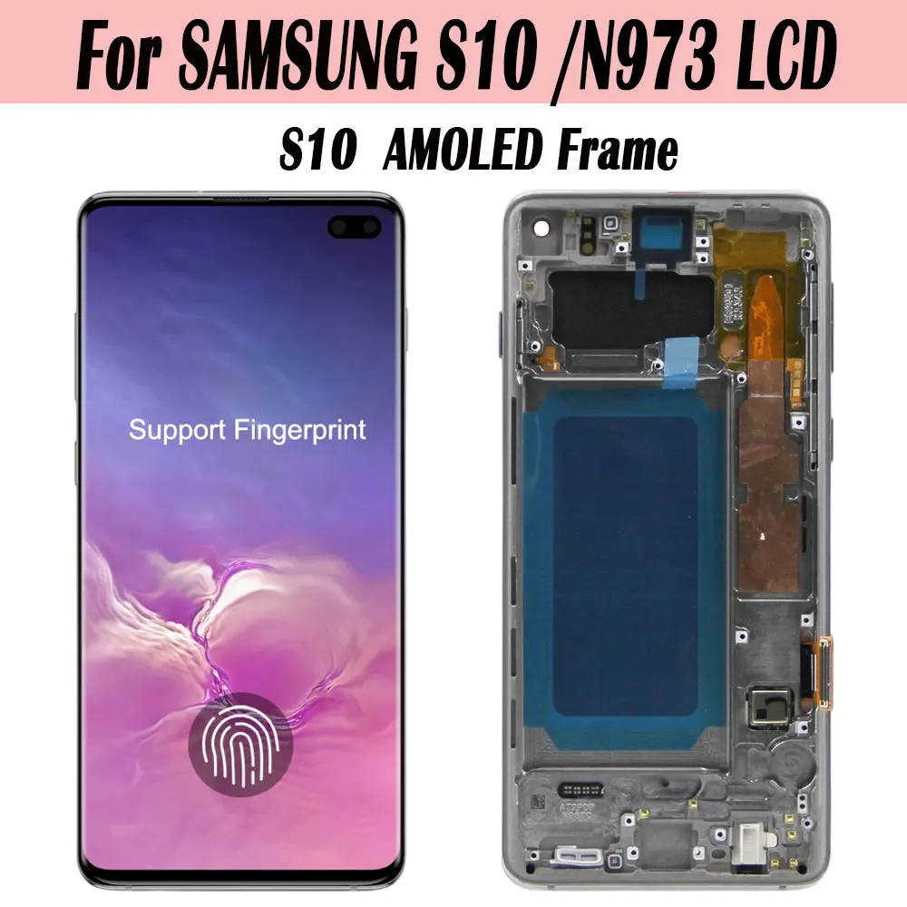 Imagem -04 - Super Amoled Lcd Touch Screen Digitador Assembly para Samsung S10 Sm-g973f Sm-g973u G973 Peças de Reparo