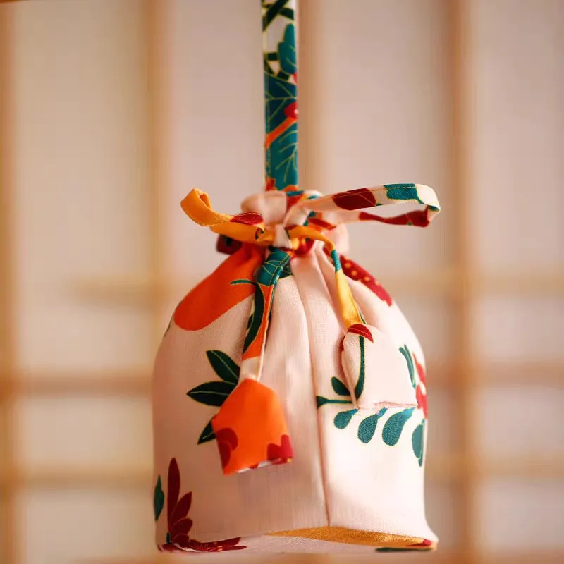 Kimono handbag Japanese-style Cherry Blossom Miscellaneous Bags Small Things Bag With Things Bag Shopping Bag