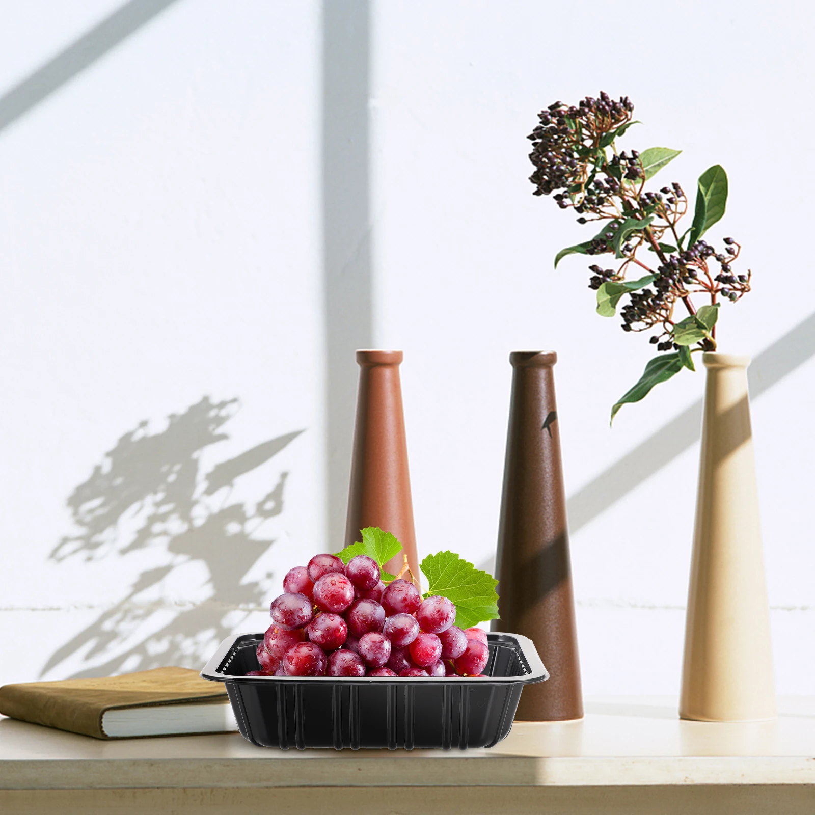 

50Pcs Disposable Fruit Storage Tray High Quality Food Grade Plastic Vegetable Packaging Container for Food Storage