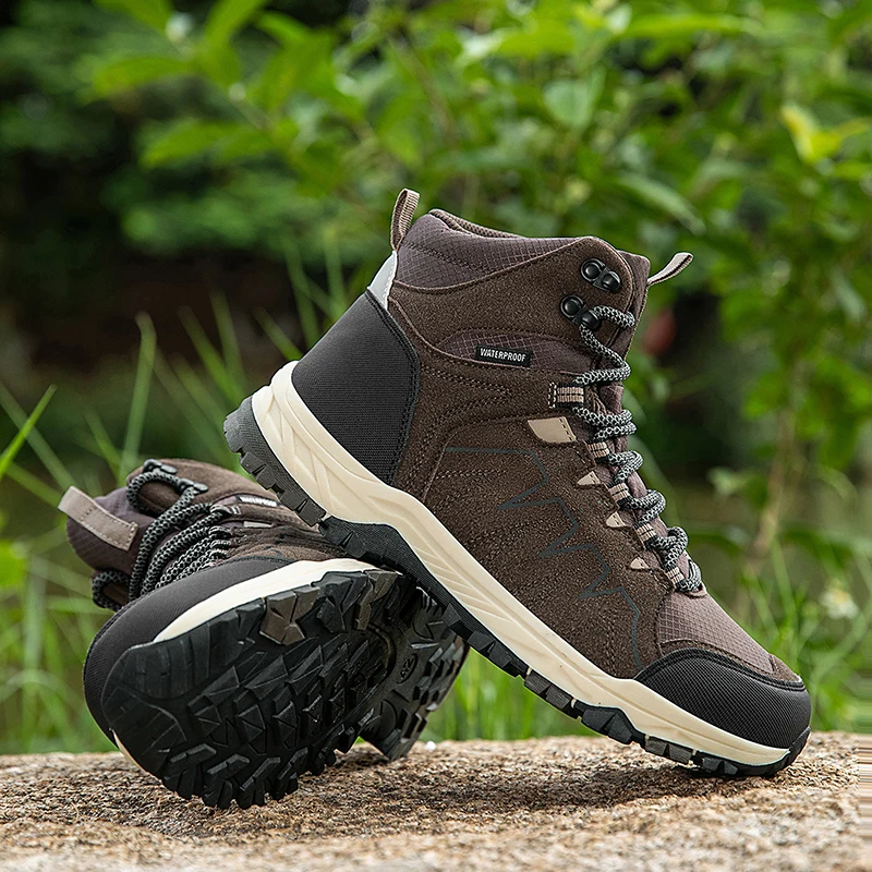 Non-slip Men Hiking Shoes Breathable Outdoor Wear Resistant Splashproof Climbing Men Sneaker Tourism Mountain Shoes 38-44