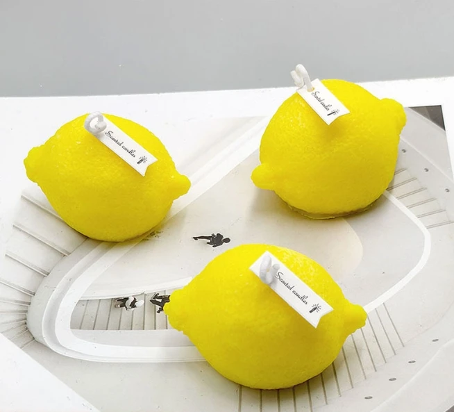 

00YDHRXP6E Свечи с ароматом лимона, фруктовые свечи, украшение сцены, сувениры, ароматические свечи с соевым воском