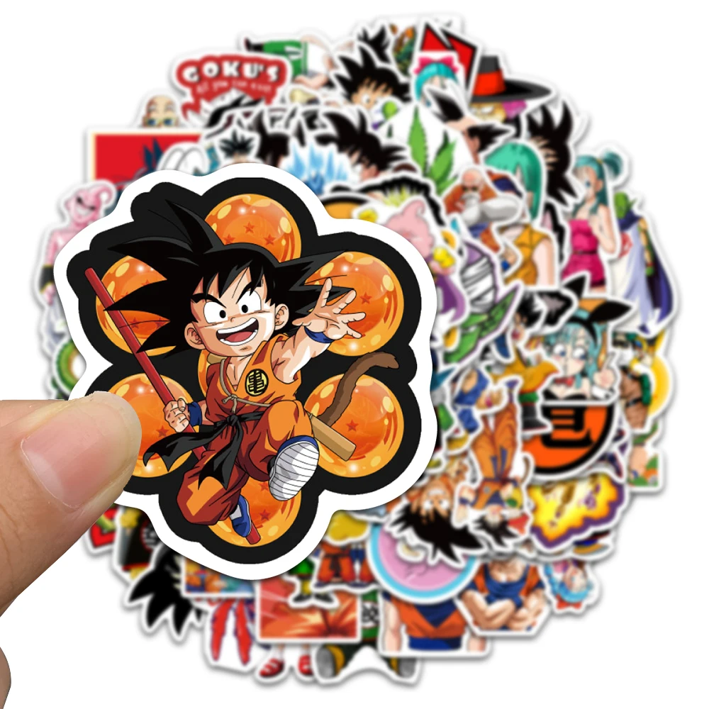 Autocollants anime Dragon Ball pour enfants, graffiti, planche à roulettes, ordinateur portable, bouteille d\'eau, moto, dessin animé, jouet,