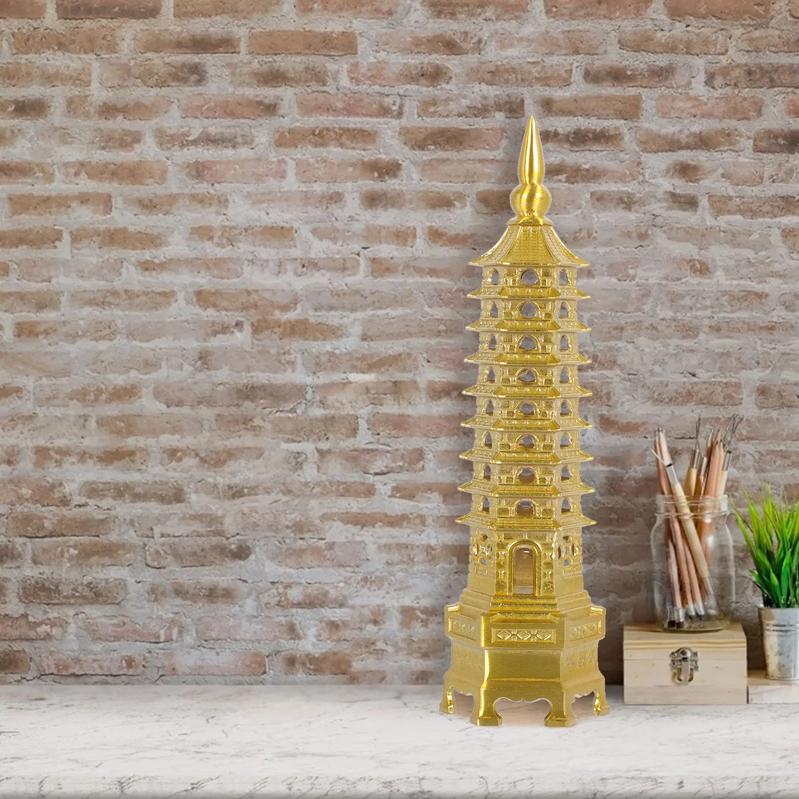 

CopperTower Decor Retro L Tower Decor Tabletop Sculpture Pagoda nament L scaping Garden Gardening Decoration Figurine