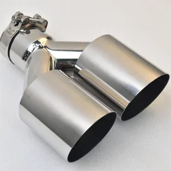 Universal 304 Stainless Steel Car Import Double Cylinder Rear Exhaust Tailpipe Muffler for Automobile Export