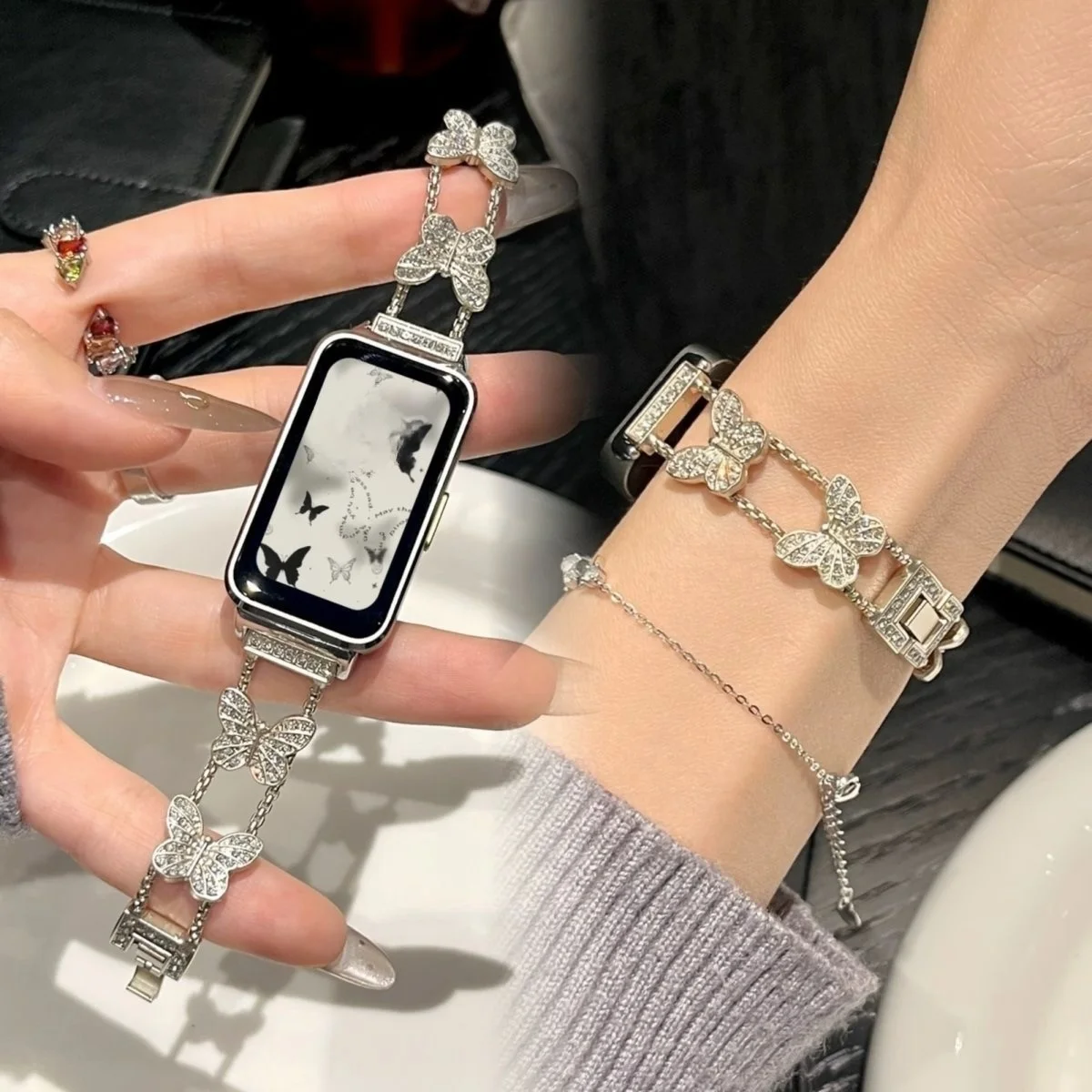 

22mm/20mm/18mm butterfly metal fashion strap suitable for Huawei GT5/GT5 Pro/GT4/GT2/3/4