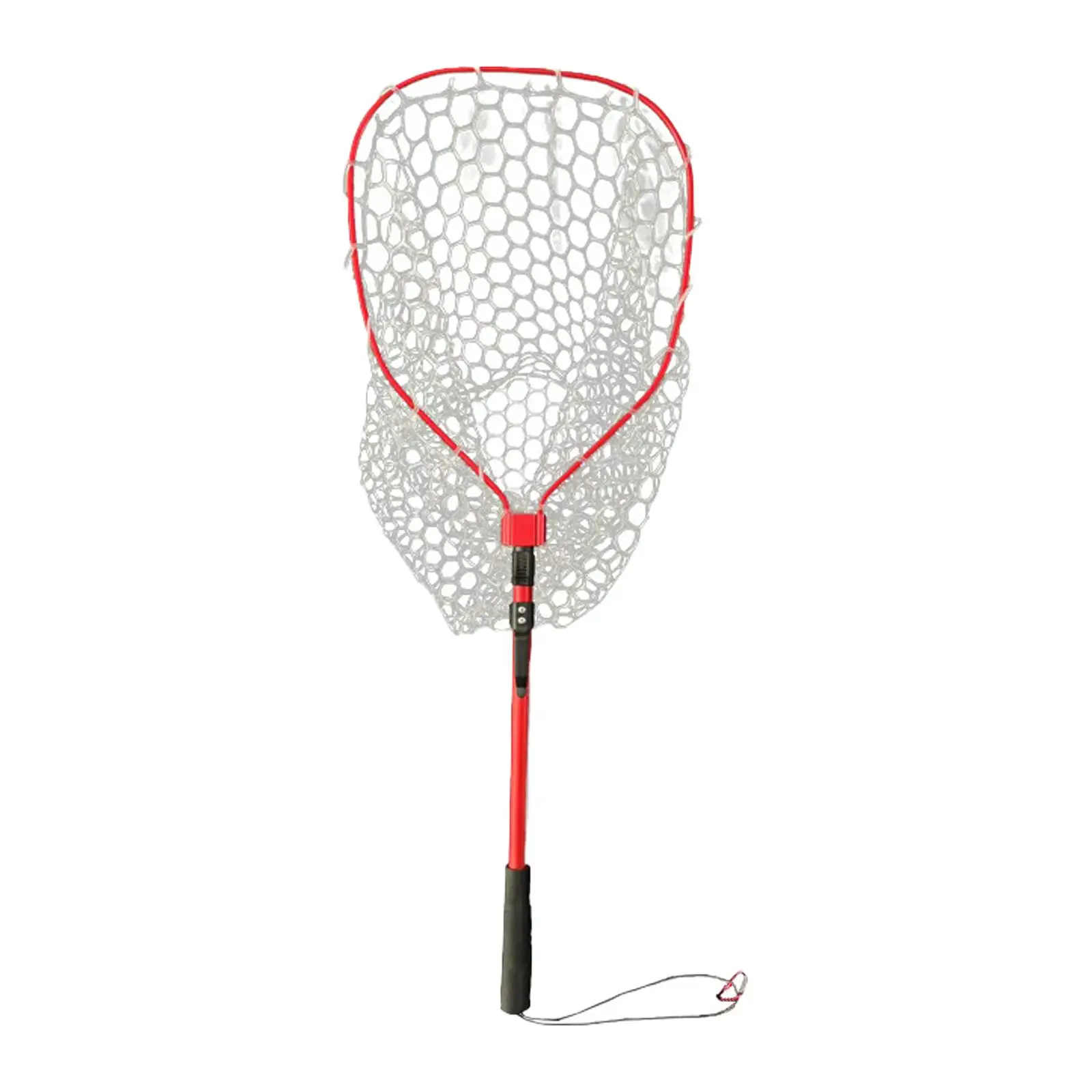 Retractable Fishing Landing Net Silicone Frame Foldable Landing Net for Saltwater Freshwater Catch Release