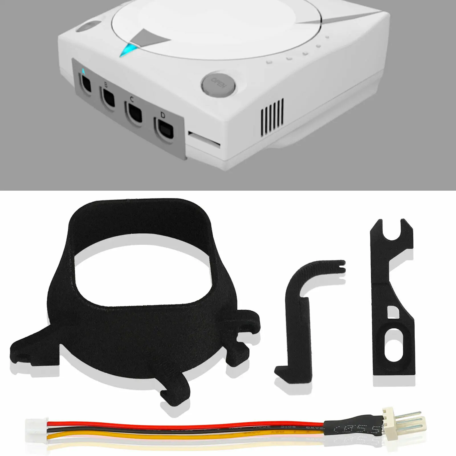 Kit de montaje de impresión 3D para consola Sega Dreamcast, accesorio de refrigeración sin escobillas, adaptador de montaje de radiador, compatible con ventilador Noctua NF-A4x10 5V