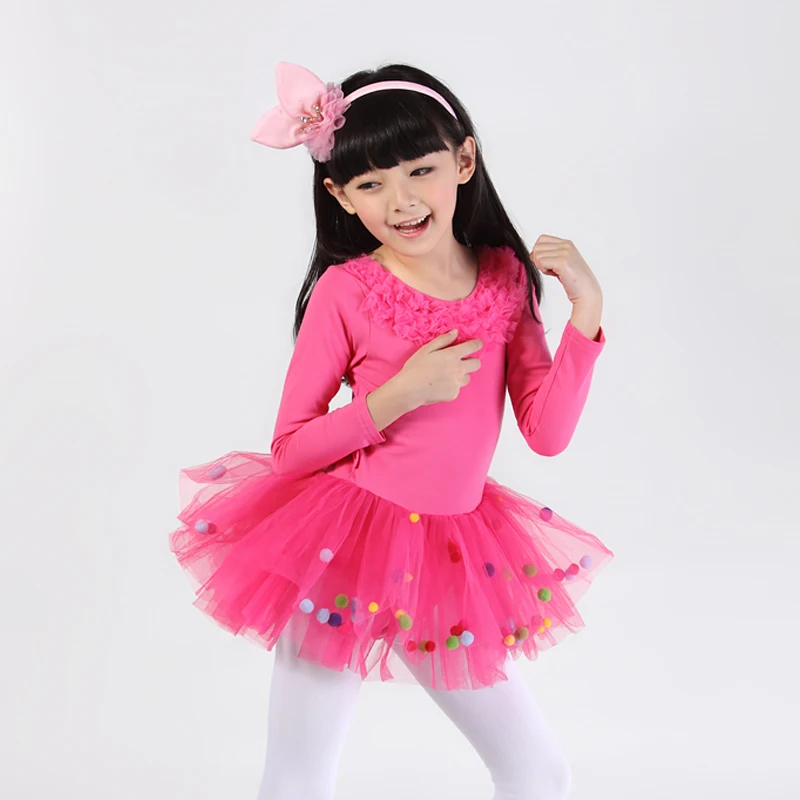 Vestido de Ballet para niñas, vestido de Ballet de manga larga, falda de entrenamiento para niñas, trajes de baile, traje de danza contemporánea