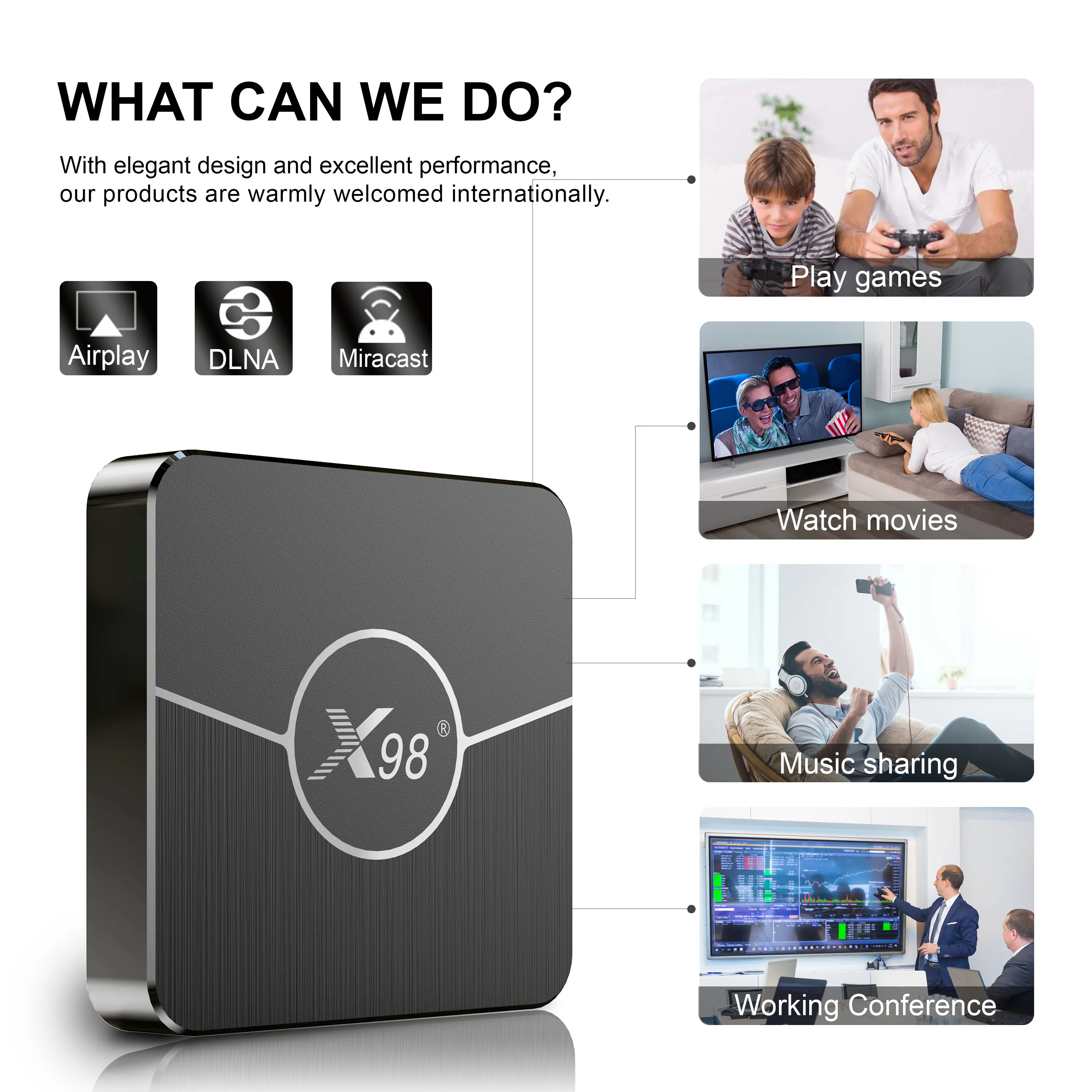 X98 PLUS Smart TV Box Android 11 يدعم 4K HD مشغل الوسائط 4G 32G 64G BT Amlogic S905W2 2.4G/5G Dual Wifi Set Top Box Tvbox #4