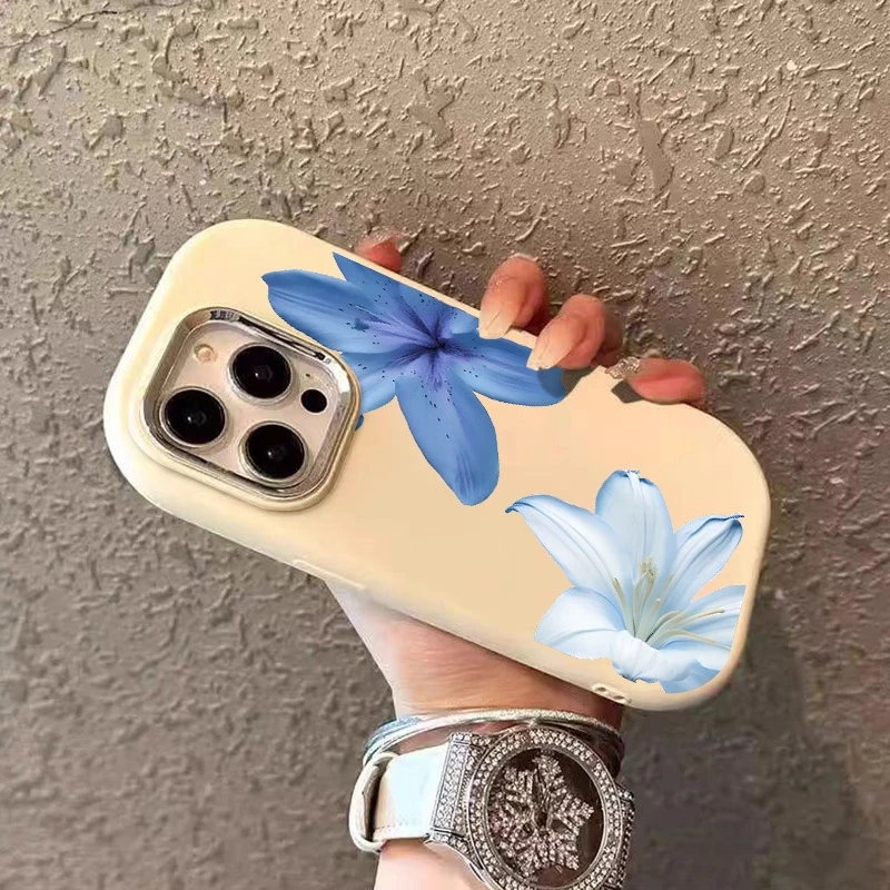 Niebieskie etui na telefon z kwiatem dla Xiaomi Redmi Note 14 Etui Redmi Note 13 12 Pro Plus 5G 12S 11S 10S Redmi 14C 13C 12C Miękka tylna obudowa