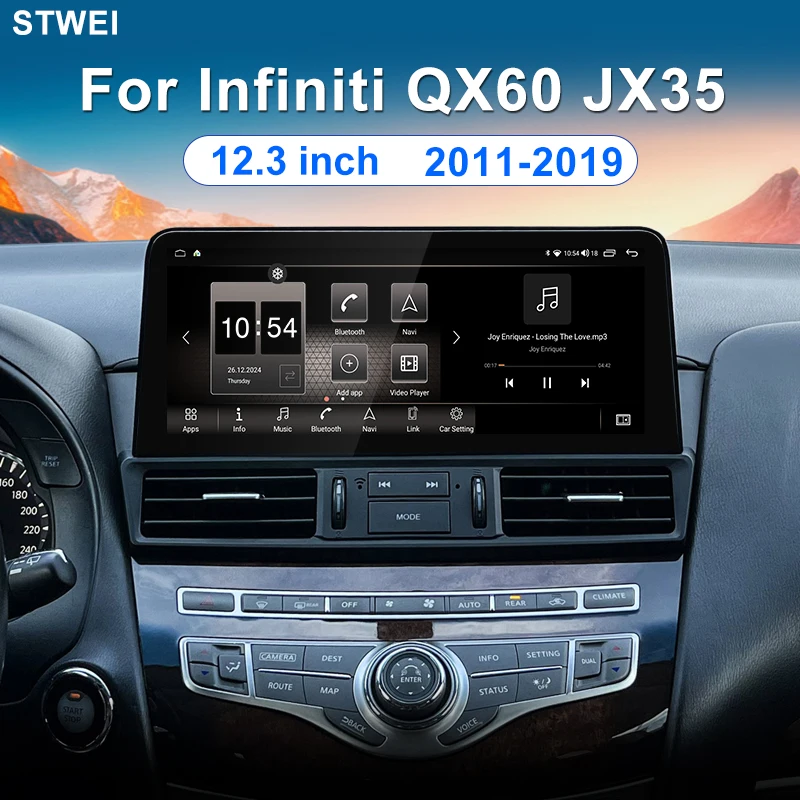 For Infiniti QX60 JX35 2011-2019 12.3inch in car multi radio media video player Wireless Carplay GPS navigation stereo 4G WIFI