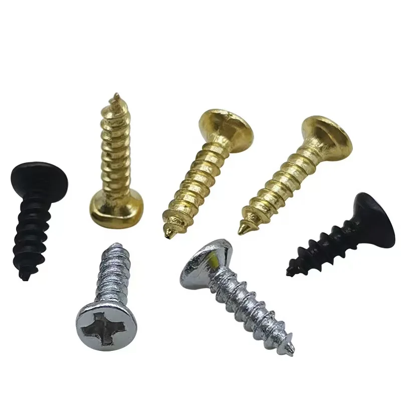 500Pcs Yellow Color Self-tapping Screws,Flat Head Screws,Cross Screw,Matching Nails,M2*6/M2*8/M2*10/M2.5*12/M3*14