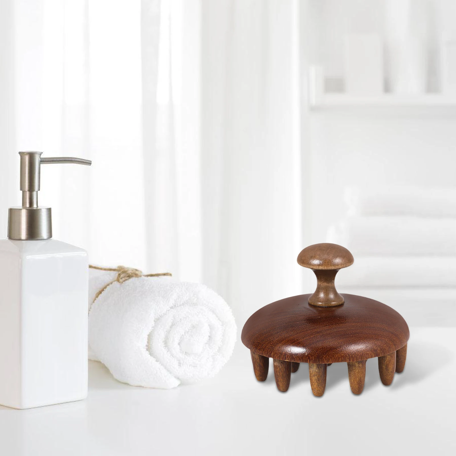 

Деревянный массажер для кожи головы, расческа с широкими зубьями, шампунь, щетка для волос, эргономичный дизайн, скруббер для кожи головы, детоксикационная терапия для мужчин и женщин, уход за волосами