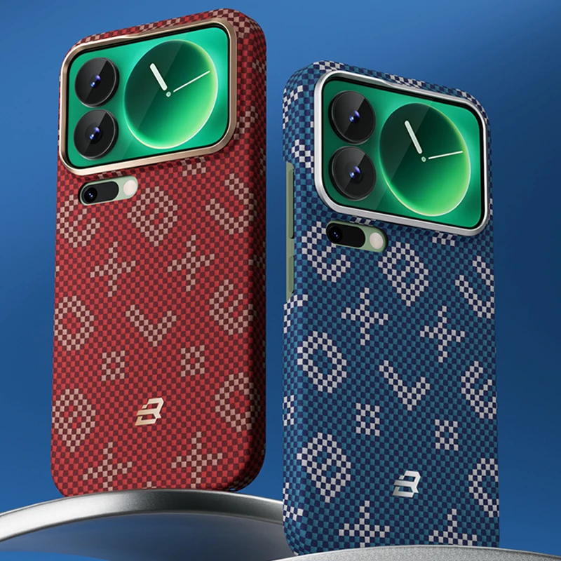 

Оригинальный чехол Blueo Kevlar Series xiaomi 17 Pro Max с монограммой, позолоченный тактильный тканый чехол из арамидного волокна для xiaomi 17 pro