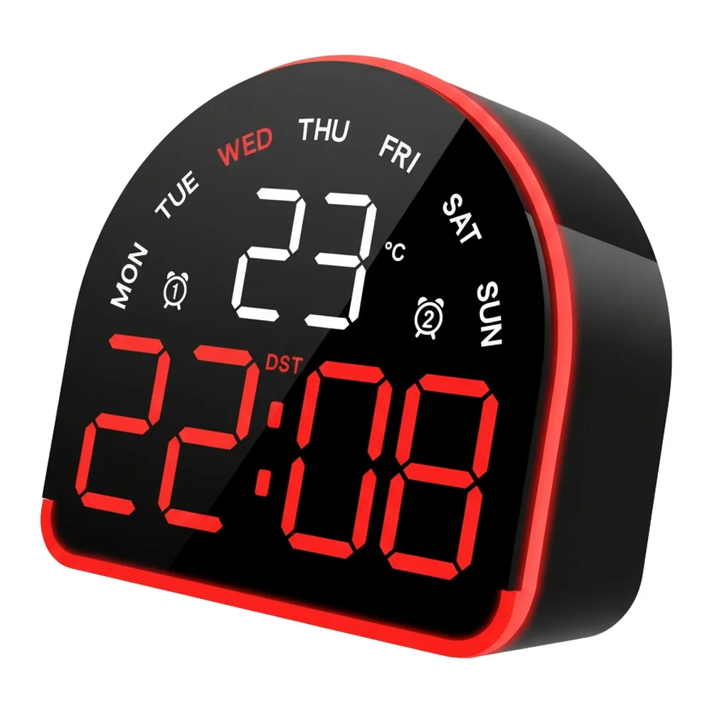 Electronic LED Alarm Clock with Ambient Light Feature and Accurate Temperature Display for Indoor Environments