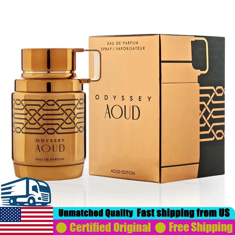 

Armaf Odyssey Aoud Eau de Parfum 3.4 Oz Premium Arabian Perfumes Portable Persistent Woody Spicy Oud Pheromones Perfume for Men