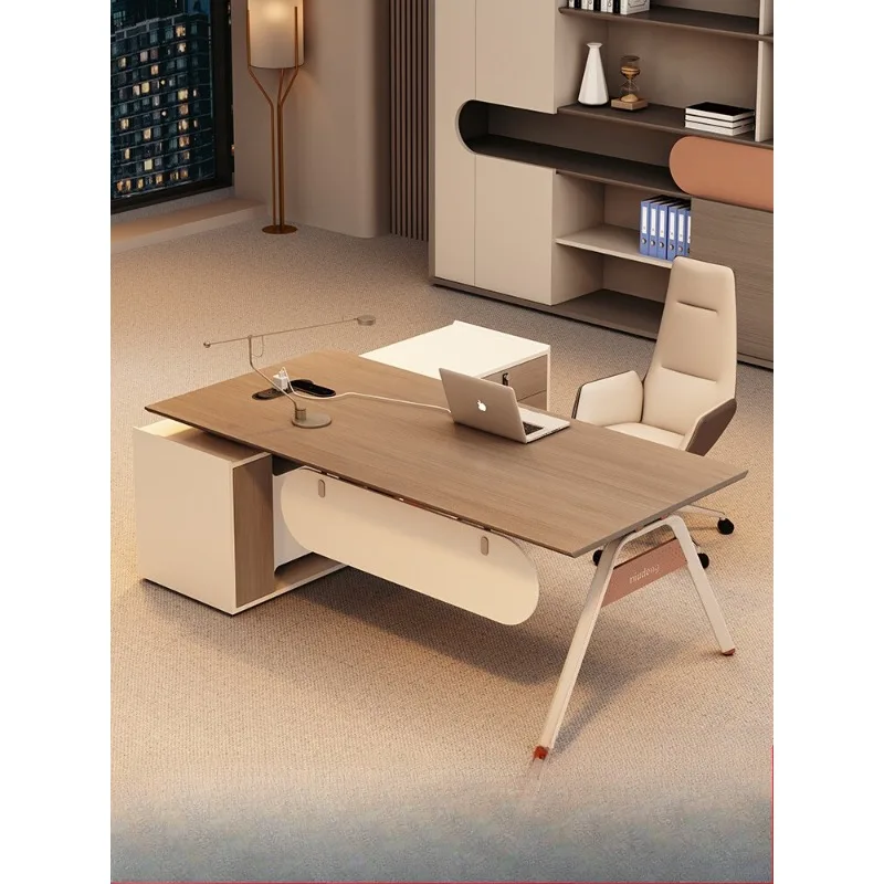 Simple modern boss desk and chair combination office manager supervisor senior sense president