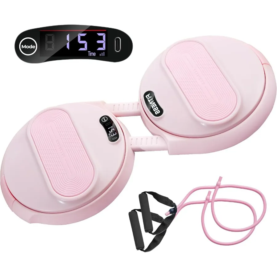 آلة لف الخصر ممارسة Ab Twister Board MAX 300LBS عد ذكي وقت السعرات الحرارية مع 2 أشرطة مقاومة 3 Adj #1