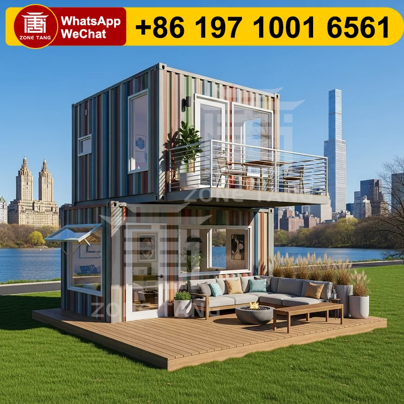 

Beach House Convenient Prebuilt Homes Multi Layer Flat Pack House Folding Prefab Houses Detachable Modules Portable Repairable