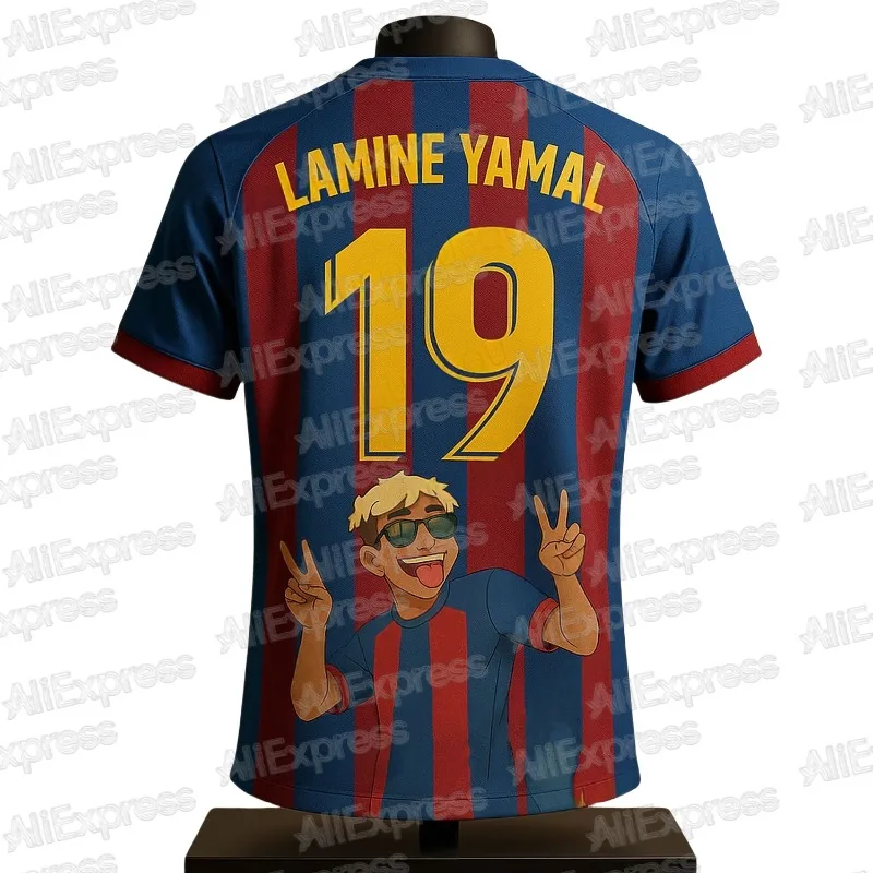 

Лето 2025 г., футбольная майка с 3D принтом, красная, синяя футбольная рубашка, фанатская одежда Yamal # MOTO в стиле уличной одежды ограниченного выпуска 19