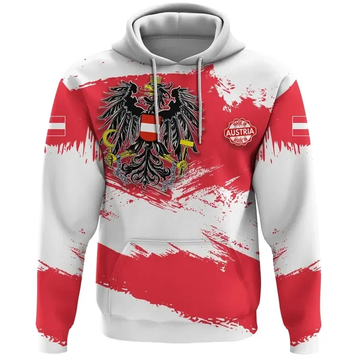 Austria Flag Motto Map 3D Printed Hoodies For Men Clothes National Emblem Eagle Kids Hoody Fashion Coat Of Arms Sweatshirts Tops