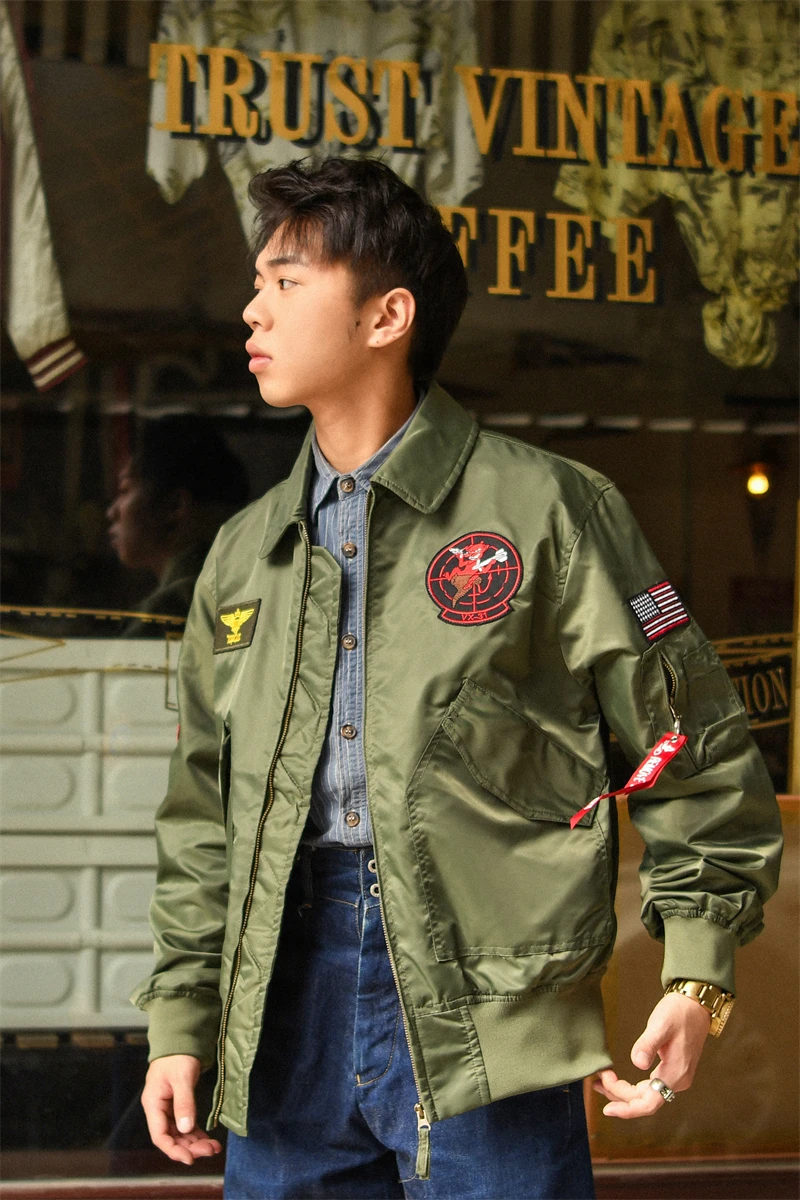MA-1 フライトジャケット TOPGUN CWU-36/Pタイプ TOP GUN CWU-36P Spring Patched Military Style Bomber Pilot Flight