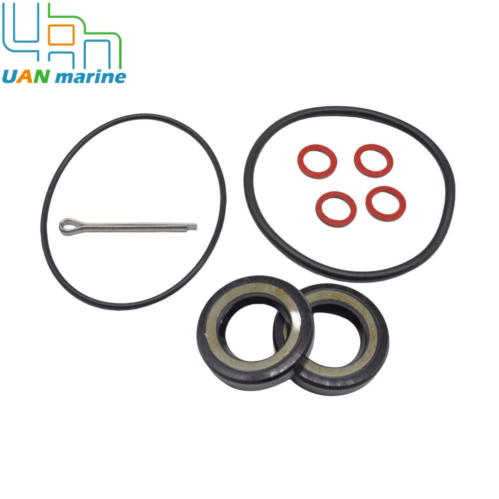 93101-17054 Outboard Lower Unit Prop Shaft Gearcase Oil Seal Kits for Yamaha 2/4 Str 9.9 13.5 15 20 HP  O-ring 93210-57M09 Pin